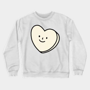 Ivory Heart with Face | Quirky Heart Crewneck Sweatshirt